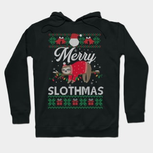 Merry Slothmas Funny Sloth Lazy Family Xmas Holiday Gift For Men Women Hoodie